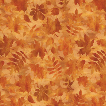 Autumn Celebration 6AUT-1 Rust Leaves by Jason Yenter for In The Beginning Fabrics