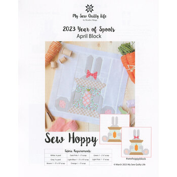 Sew Hoppy Pattern - April Block - 2023 Year of Spools, Image