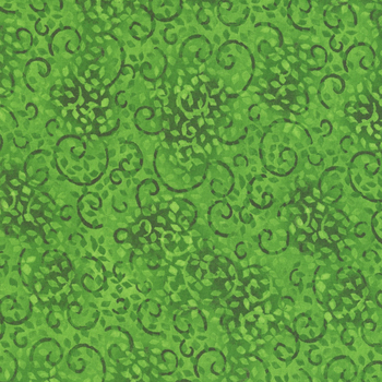 Essentials Leafy Scroll 26035-774 Bright Green by Wilmington Prints, Image