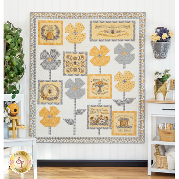  Bees In The Garden Quilt Kit - Honey & Lavender