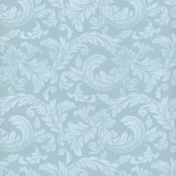 Belle Fleur FLEUR-CD3008 BLUE Tonal Acanthus Leaves by Timeless Treasures Fabrics