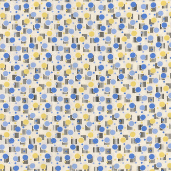 Nana Mae 8 1490-01 Crm/Blue by Henry Glass Fabrics, Image