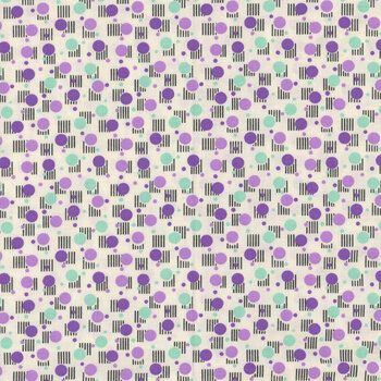 Nana Mae 8 1490-05 Crm/Purple by Henry Glass Fabrics, Image