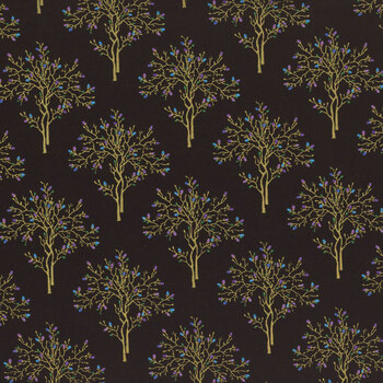 Luminous FLORA-CM2984-BLACK by Chong-A Hwang for Timeless Treasures Fabrics, Image