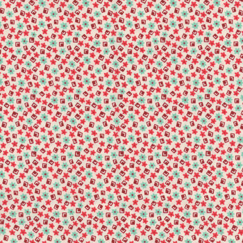 Nana Mae 8 1495-81 Red/Aqua by Henry Glass Fabrics, Image