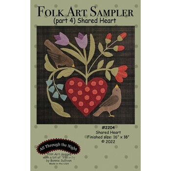 Folk Art Sampler Pattern - Part 4 - Shared Heart, Image