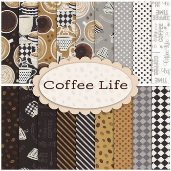 Coffee Life  18 FQ Set by Jennifer Pugh for Wilmington Prints, Image