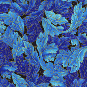 Luminous FLORA-CM2988-BLUE by Chong-A Hwang for Timeless Treasures Fabrics, Image