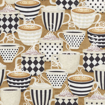 Coffee Life 82670-219 Packed Cups Latte by Jennifer Pugh for Wilmington Prints, Image