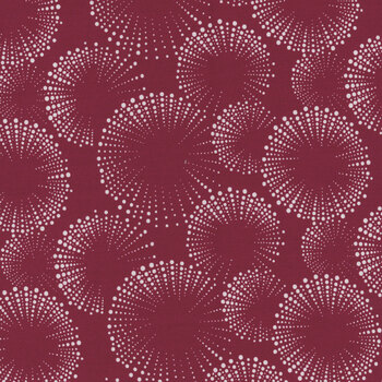 Documentaries 1448621B Starburst Dots Claret by Kanvas Studio for Benartex, Image