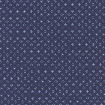 Documentaries 1448958B Diamond Calico Navy by Kanvas Studio for Benartex, Image