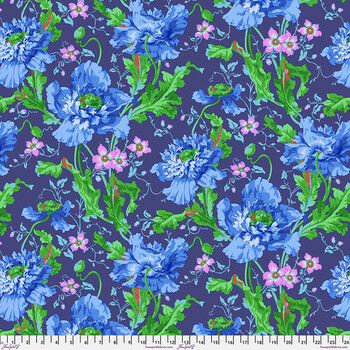 Kaffe Fassett Collective Classics Plus PWPJ127.BLUE Papaver - Blue by FreeSpirit Fabrics, Image