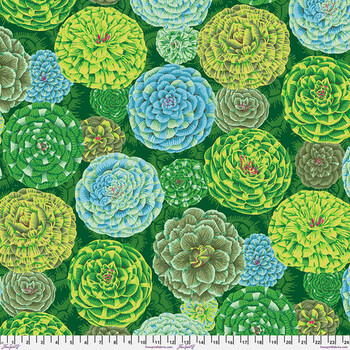 Kaffe Fassett Collective Classics Plus PWPJ130.GREEN Japonica - Green by FreeSpirit Fabrics, Image