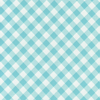 Priscilla's Pretty Plaids 9300-101 Agua and White Buffalo Check by Henry Glass Fabrics, Image