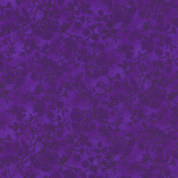 Georgina 22129-460 Midnight Purple by Flowerhouse for Robert Kaufman Fabrics, Image