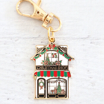 Flamingo Toes Christmas Shop Enamel Charm, Image