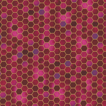 Golden Vibes 22741-108 Fuchsia by Lara Skinner for Robert Kaufman Fabrics, Image