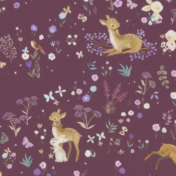 Deer Wilds 22714-24 Plum by Sanja Rescek for Robert Kaufman Fabrics, Image