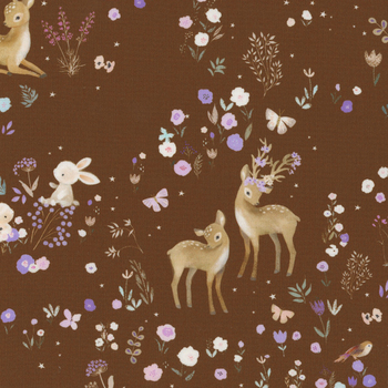 Deer Wilds 22714-167 Chocolate by Sanja Rescek for Robert Kaufman Fabrics, Image