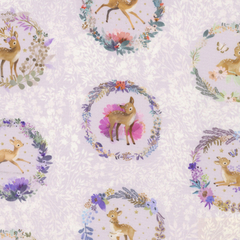 Deer Wilds 22715-23 Lavender by Sanja Rescek for Robert Kaufman Fabrics, Image