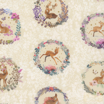 Deer Wilds 22715-90 Pearl by Sanja Rescek for Robert Kaufman Fabrics, Image