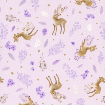 Deer Wilds 22717-23 Lavender by Sanja Rescek for Robert Kaufman Fabrics, Image