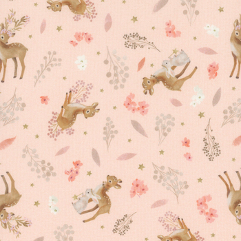 Deer Wilds 22717-97 Rose by Sanja Rescek for Robert Kaufman Fabrics, Image