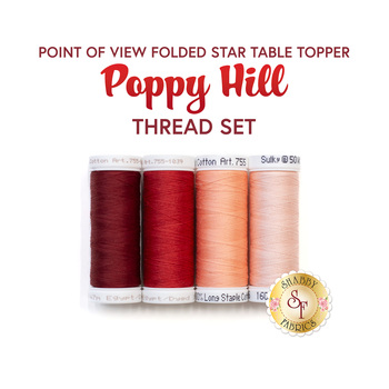  Point of View Folded Star Table Topper - Poppy Hill - 4pc Thread Set, Image