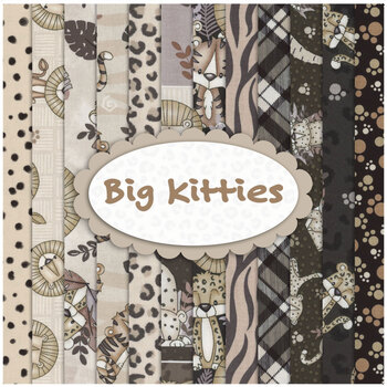 Big Kitties  12 FQ Set by Shelly Comiskey for Henry Glass Fabrics