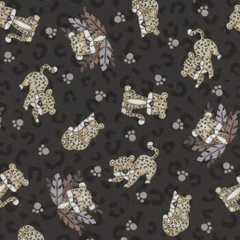 Big Kitties 1629-99 Black by Shelly Comiskey for Henry Glass Fabrics