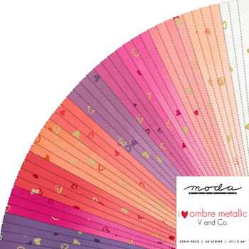 I Heart Ombre Metallic  Jelly Roll by V and Co. for Moda Fabrics , Image