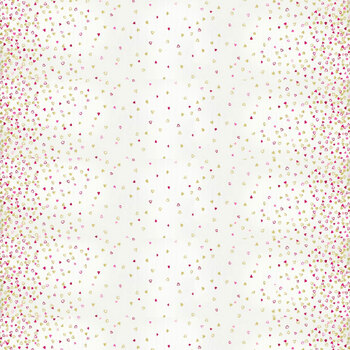 I Heart Ombre Metallic 10875-338M Off White Pink by V and Co. for Moda Fabrics, Image