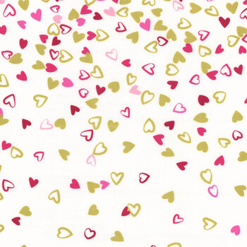 I Heart Ombre Metallic 10875-338M Off White Pink by V and Co. for Moda Fabrics, Image