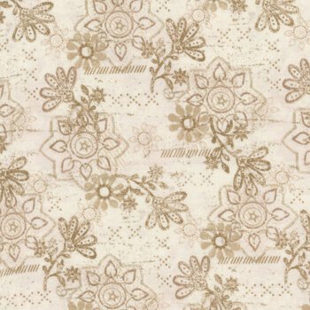 Where The Wind Blows Flannel F3329-44 Cream by Janet Rae Nesbitt for Henry Glass Fabrics, Image