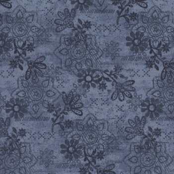 Where The Wind Blows Flannel F3329-77 Blue by Janet Rae Nesbitt for Henry Glass Fabrics, Image