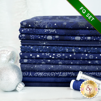 Stof Christmas 2024  - 11 FQ Set Dark Blue/Silver by Stof Fabrics, Image