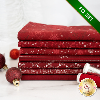 Stof Christmas 2024  - 7 FQ Set Red/Silver by Stof Fabrics, Image