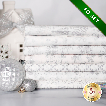 Stof Christmas 2024  - 7 FQ Set White/Silver by Stof Fabrics, Image