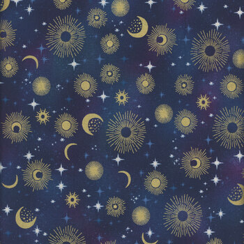 Luna MU-073-B Blue Constellation by Makower UK for Andover Fabrics, Image