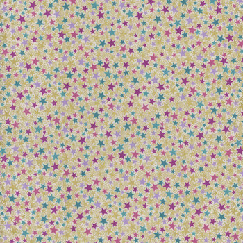 Luna MU-074-Q Cream Star by Makower UK for Andover Fabrics