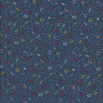 Luna MU-076-B Blue Zodiac by Makower UK for Andover Fabrics, Image