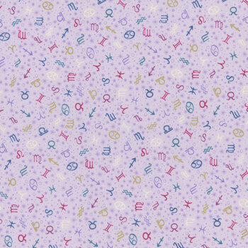 Luna MU-076-L Purple Zodiac by Makower UK for Andover Fabrics