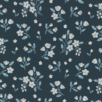 Cozy House A-1252-B Midnight by Judy Jarvi for Andover Fabrics, Image