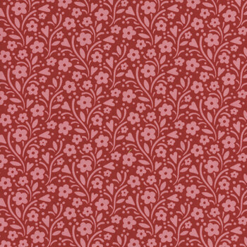 Cozy House A-1254-R Garnet by Judy Jarvi for Andover Fabrics, Image