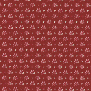 Cozy House A-1256-R Garnet by Judy Jarvi for Andover Fabrics, Image