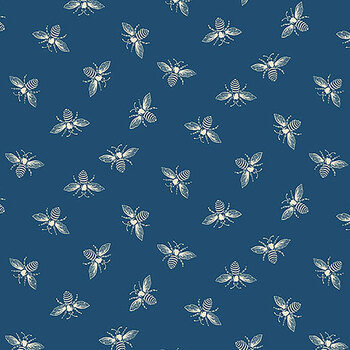 Petite Beehive A-1316-B Cobalt by Renee Nanneman for Andover Fabrics, Image