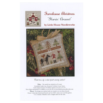 Farmhouse Christmas Cross Stitch Ornament Pattern - 02 - Horsin' Around, Image