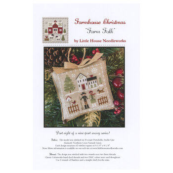 Farmhouse Christmas Cross Stitch Ornament Pattern - 08 - Farm Folk, Image