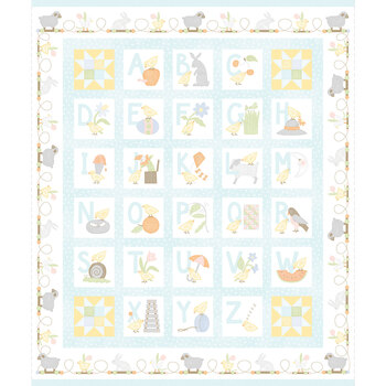 Little Chicks Flannel MASF10560-Q Aqua Panel by Bonnie Sullivan for Maywood Studio