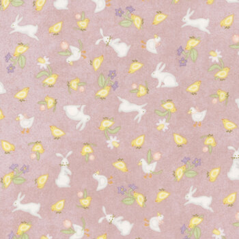 Little Chicks Flannel MASF10563-VR Purple by Bonnie Sullivan for Maywood Studio, Image